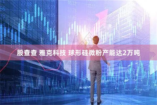 股查查 雅克科技 球形硅微粉产能达2万吨